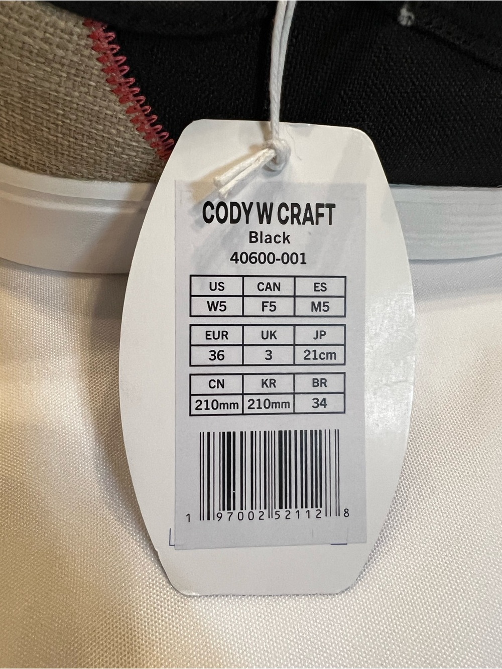 NWT Hey Dude Cody W Craft Black Canvas 
 Sneakers Size 5 - Picture 9 of 12